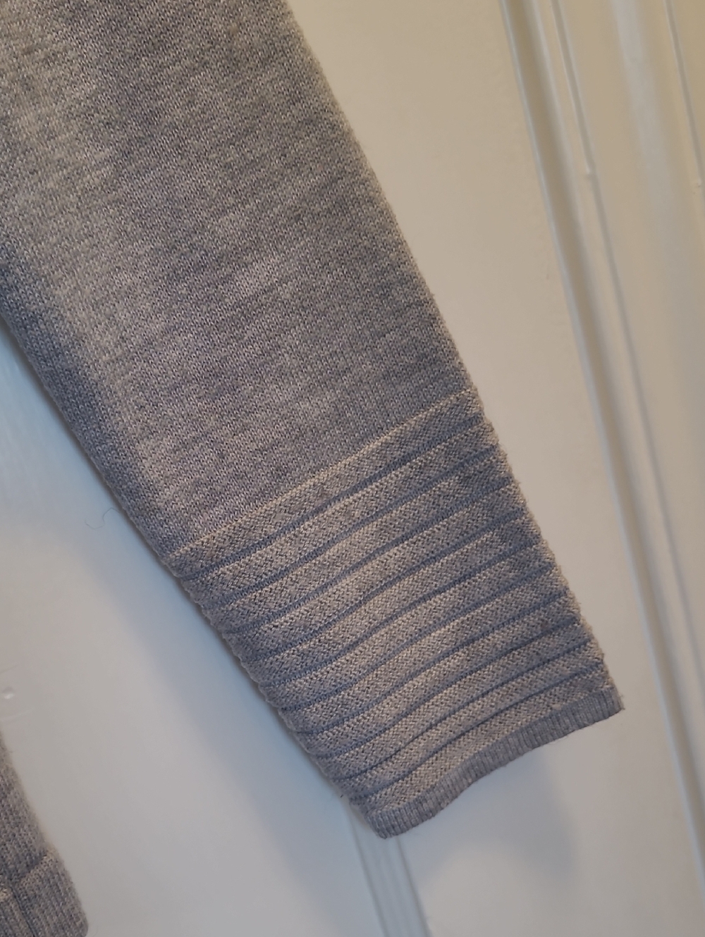 ASOS Light Grey Ribbed Panel Crew Neck Sweater - Picture 3 of 8